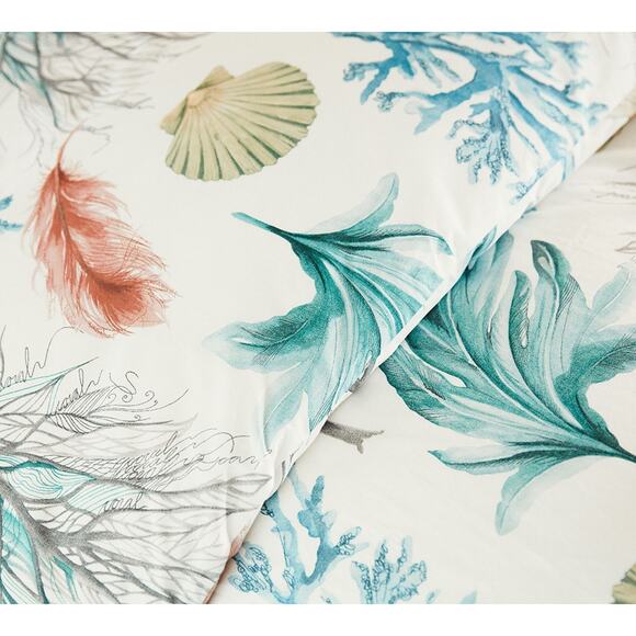 Pottery Barn Del Mar Cotton Coastal Percale Duvet Cover Full/Queen - Picture 2 of 10